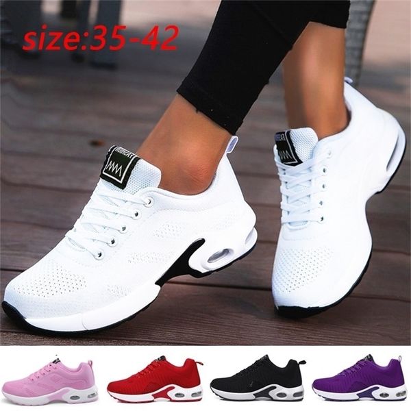 

fashion women lightweight sneakers running shoes outdoor sports breathable mesh comfort air cushion lace up 220719gx, Black