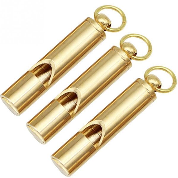 

classic design soccer training brass whistle keychain outdoor survival gold copper key chain, Silver