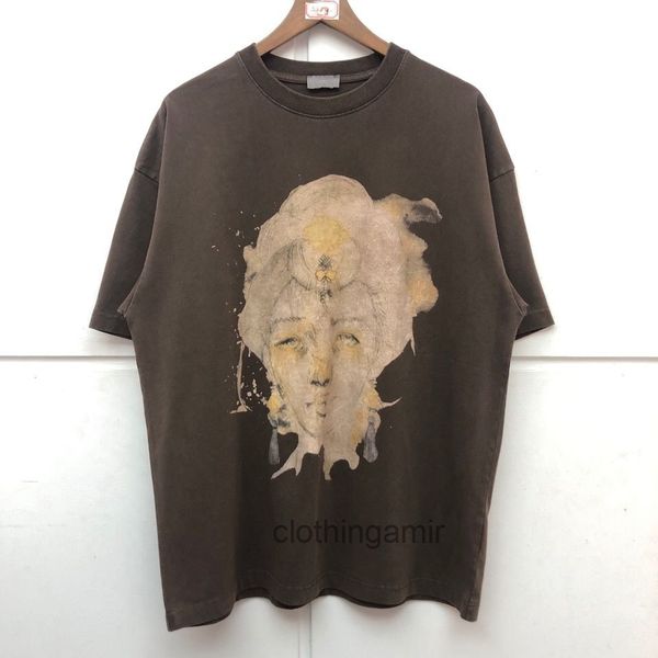 

2022 t shirts designer tshirt gallerydept gd sketch portrait letter short sleeve washing water vintage loose casual, White;black