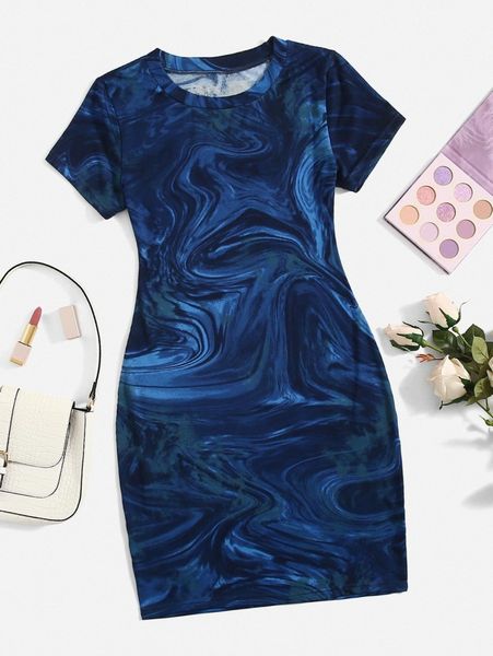 

tie dye bodycon dress 87vc#, Black;gray