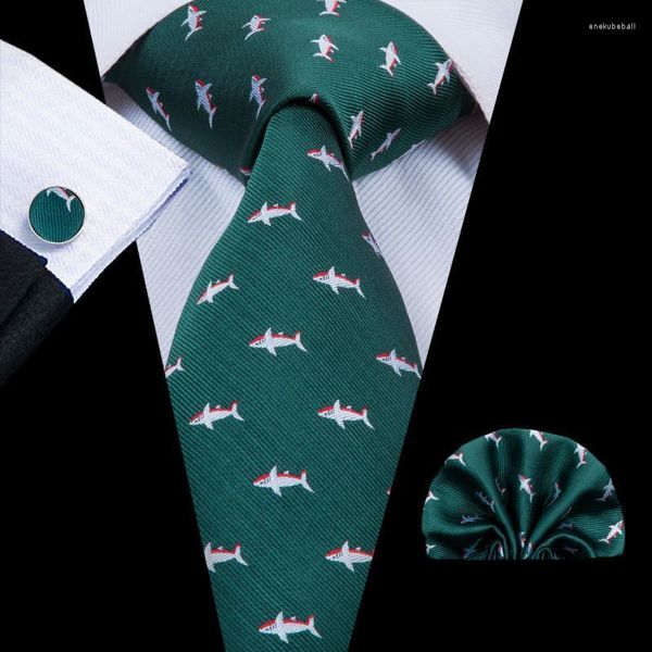 Papillon Hi-Tie in seta per uomo Moda Cravatta verde 2022 Set di animali e fazzoletto da taschino Novità Business Wedding Pary C-3089Bow Enek22