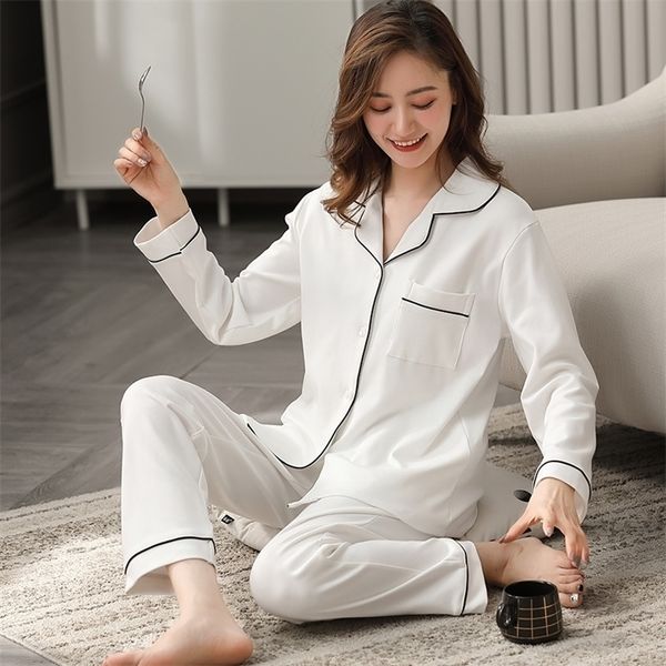 

winter 100% cotton pajama for women autumn full sleeves soild white pijama mujer invier pure cotton sleepwear pink pyjama femme 201114, Black;red