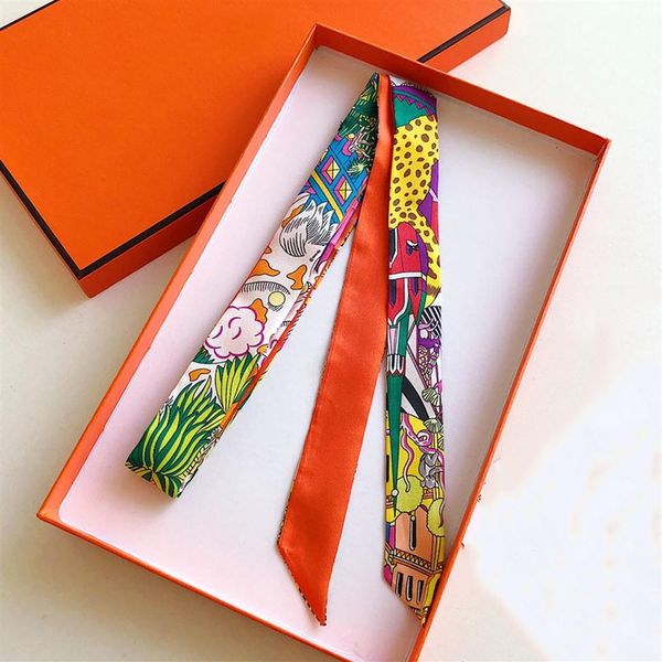 

designer handbag scarf headbands women silk scraves bandeaux bag hair bandeau 3x193cm224z, Blue;gray