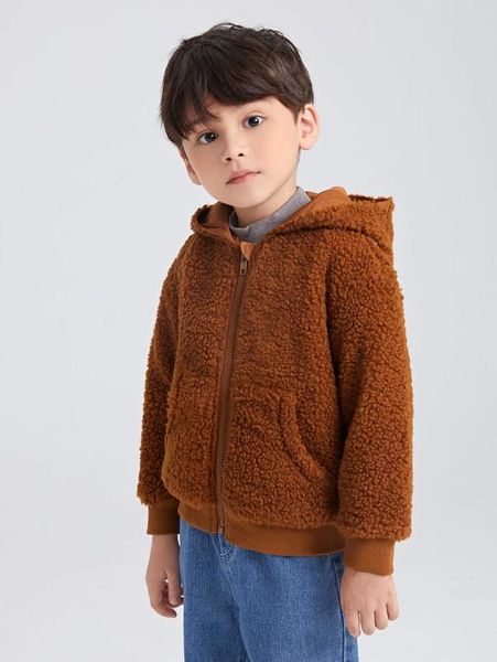 

toddler boys zip up hooded teddy jacket she, Blue;gray