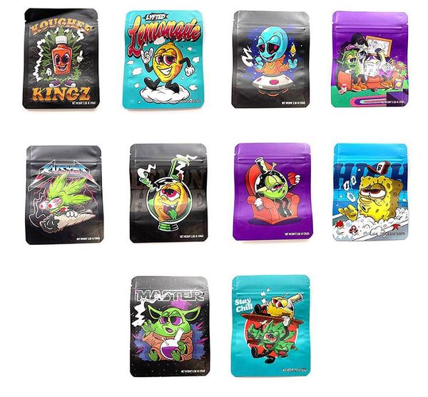 

3 types 3.5g runty packing bag white runtz touch package zipper mylar smell proof bags packaging runty pouch
