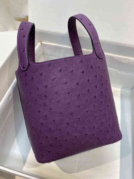

portable red industrial h family ostrich skin vegetable basket bag female summer litchi pattern bucket high-grade feeling