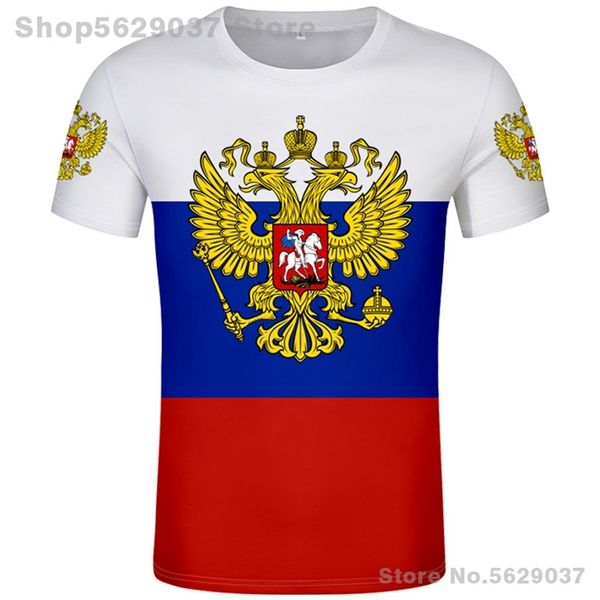 Rusya T Shirt Ücretsiz Özel Yapım İsim Numarası Rus Sosyalist T-Shirt Bayrağı Rus CCCP SSCSR DIY Rossiyyskaya Ru Sovyetler Birliği Giysileri 220702