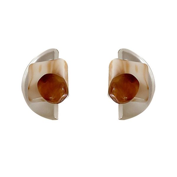 

925 earrings fashion temperament high sense of minority irregular geometry, Golden;silver