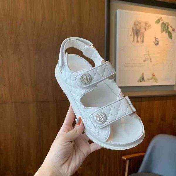 

new summer 2022 leather velcro with thick bottom, Black