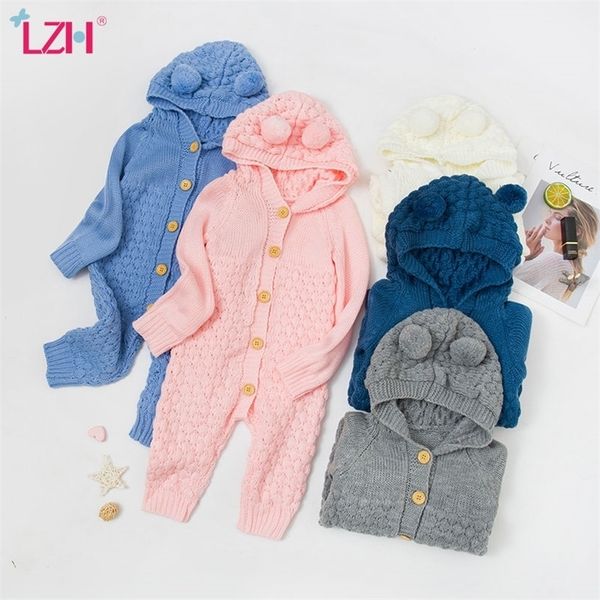 

lzh autumn infant knit rompers boys jumpsuit winter kids overalls baby girl clothes for born halloween costumes 220802, Blue