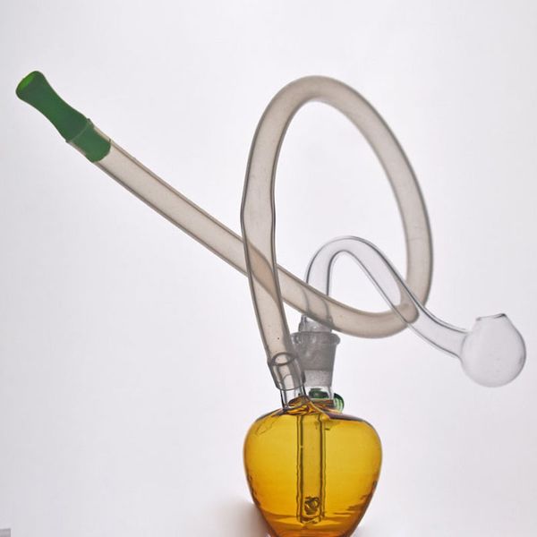 Großhandel Rauchen Neueste Apple Shisha Glas Ölbrenner Bongs Wasser dab Rigs Rauchen Bong mit Mini-Schüssel