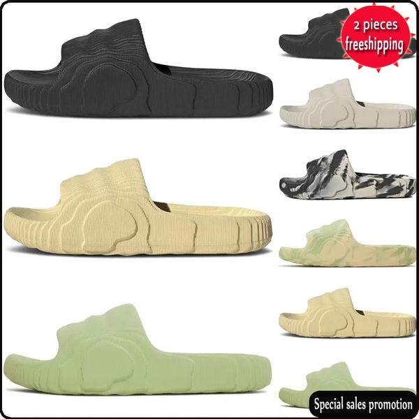 

new adilette 22 sliders slippers slides designer sandals mens womens black grey desert sand magic lime luxury shoes pantoufle flip flops