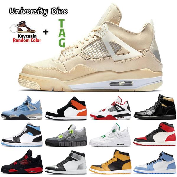 

high 4s 4 basketball shoes university 1 1s blue white oero shimmer black cat lightning union noir fire red bred pure money metallic purple g