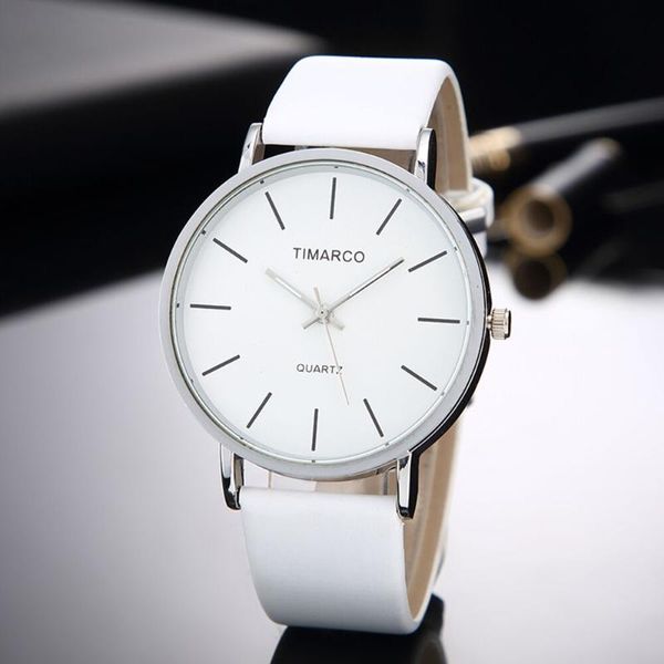 Relógios de pulso simples estilo branco relógios de couro feminino assistir