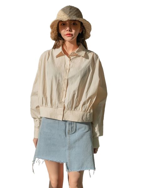 

dazy textured drop shoulder button front blouse j0i1#, White