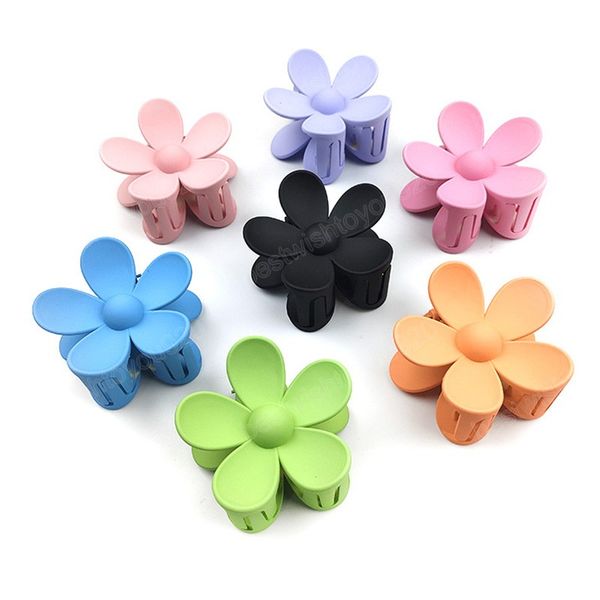 

fashion flower shape hair claws charm lady solid color clamps small crab hair clips for women girls barrettes hair accessories, Slivery;golden