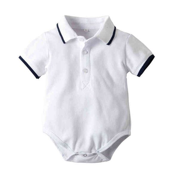 

summer new ins boys' polo shirt cotton short sleeve triangle climbing jacket lapel baby climbing suit, Blue