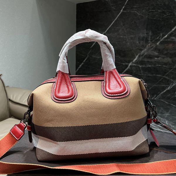 

classic check tote bags plaid handbags canvas leather wallets totes thread crossbody bag large capacity shoulder bag removable embroidered w