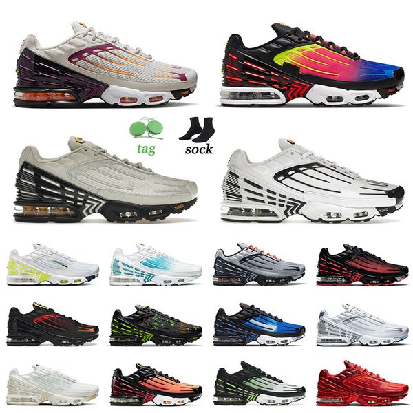 

designer mens women tuned tn plus 3 iii running shoes rainbow bone black white aqua tiger crimson red tiger men trainers sneakers 36-46