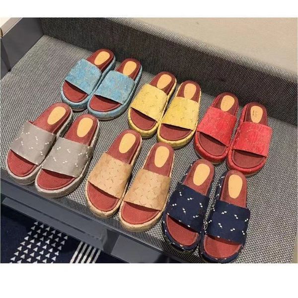 

2022 new outer wear g family slippers letter printing increased thick bottom one-word mid-heel slippers women's platform sandals sizes, Black