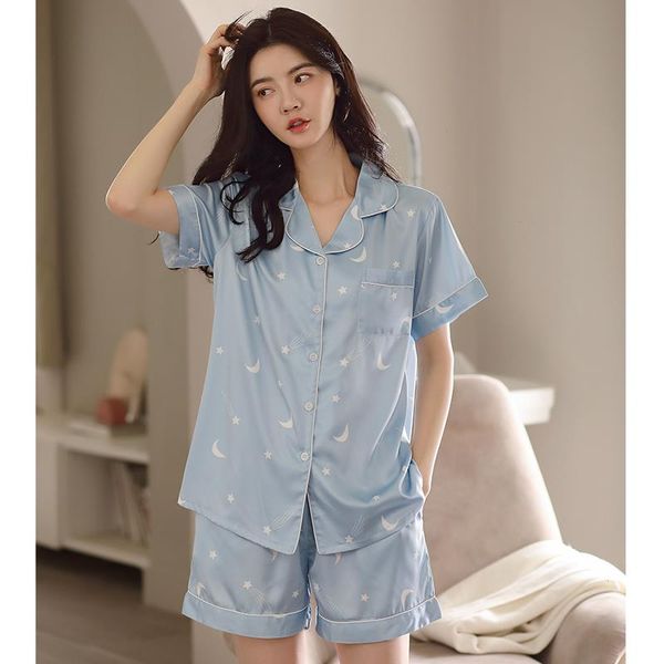 

3 colors summer silk sleepwears pyjamas women pajama womens pajamas dropshipping for sleepwear short sleeve pijama, Black;red