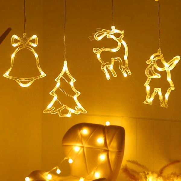 Elk Bell String Light Led Christmas Decor for Home pendurado Grus