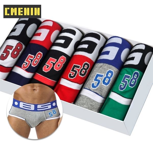 

6pcs/lot lingerie men underwear briefs cotton soft mens underpants cueca male panties breathable slip briefs underwear man 220423, Black;white
