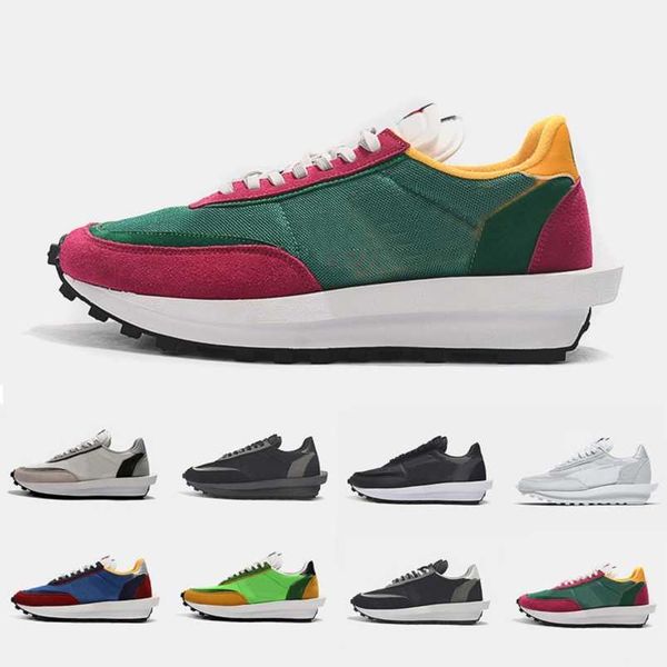 

pine green gusto pigeon nyc pigeon x ldv waffle daybreak trainers mens running shoes jogging women men sports sneakers, Black