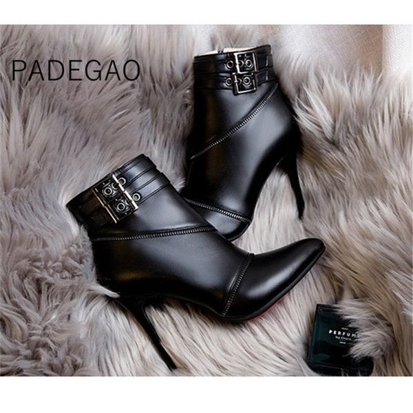 

women winter shoes womens ankle boots casual vintage boots fashion supper high heels boot 201106, Black