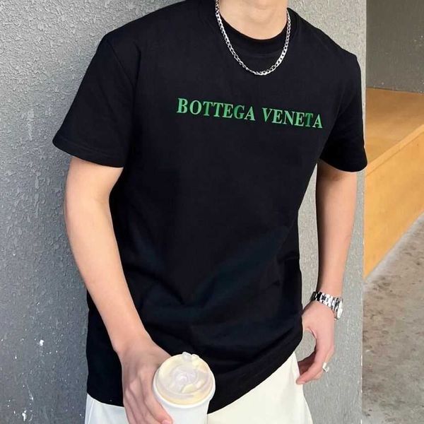 

matching edition summer baodiejia bv classic three-dimensional embossed letter printed men's and women's t-shirt short sleeve, White;black