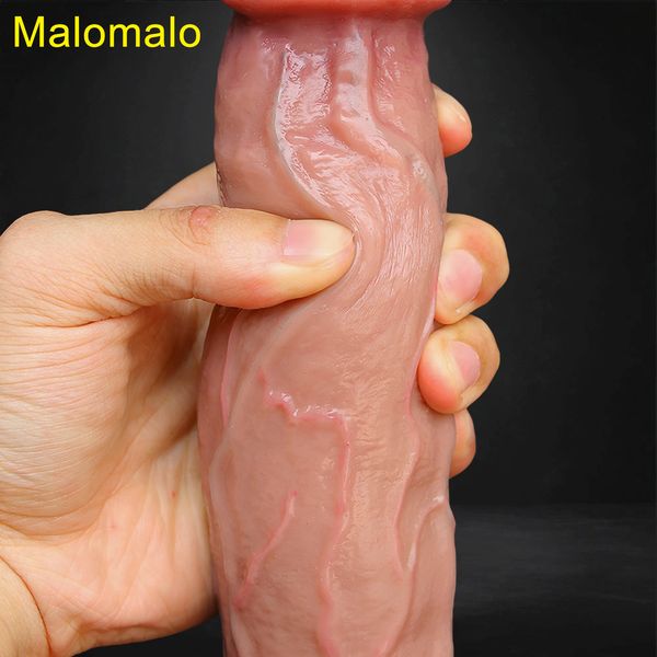 Sexy Shop Vene in Silicone Morbido Enorme Spessore Ventosa Dick Gay Masturbatori Doppio Pene Butt Plug Giocattolo Erotico per Uomini Donne