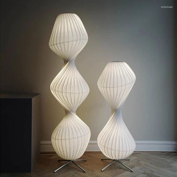 Stehlampen für Wohnzimmer, moderne Kunst, weißer Stoff-Lampenschirm, einfache Nachttischlampe, Schlafzimmer-Dekoration, zeitgenössische Lampe