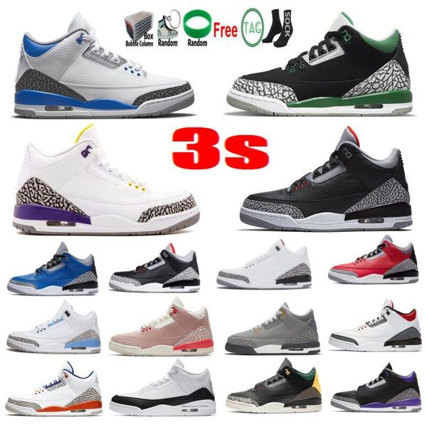 

mens 3s basketball shoes 3 pine green racer blue cool grey black cement sneakers trainer