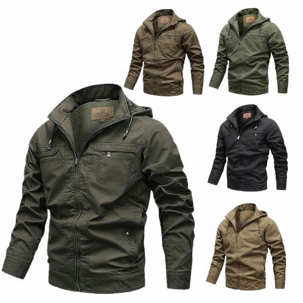 

men's jackets jacket men autumn and winter plush thickened large size parkas hooded casual coat for i8dg#, Black;brown