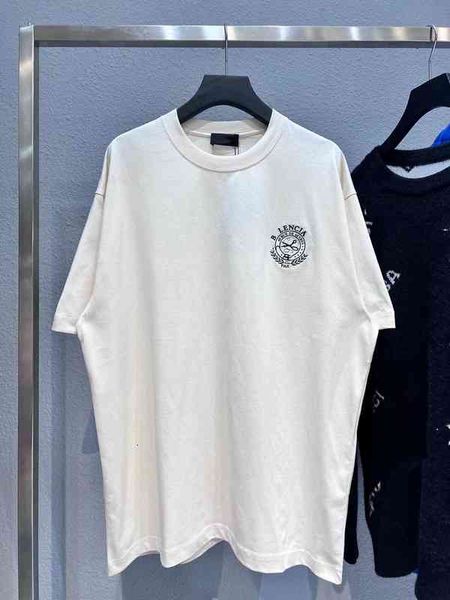 

women's t-shirt b house ceiling version wheat spike buckle scissors embroidered short sleeved cocoa, White