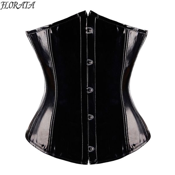 Fashion Ladies Korsett sexy Underbust Korsetts und Bustiers Body Shaper Slimming PVC Dessous Taille Training Tops Steampunk 220524