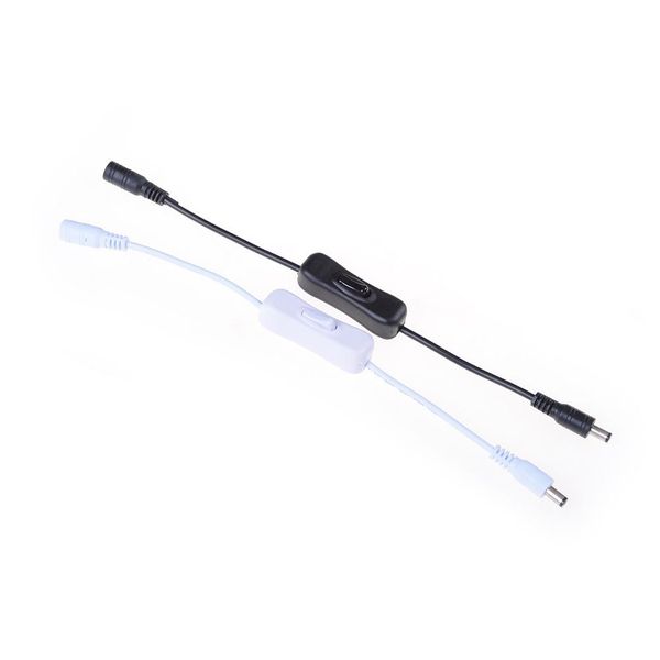 Interruptor de luz DC 12V Cabo de alimentação feminina de fêmea 5.5x2.1mm DC Conector Off Off Inline Switch 5V 12V 24V para lâmpada de luz de tira LED