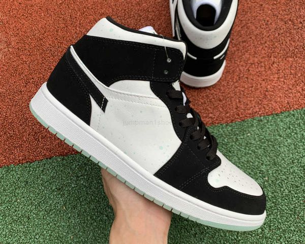 

jumpman 1 1s mid se men women shoes white black teal tint trainers sneakers sports come with box