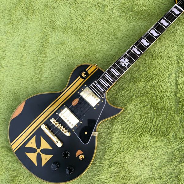 

diy brand new vintage treated 6 string electric guitar