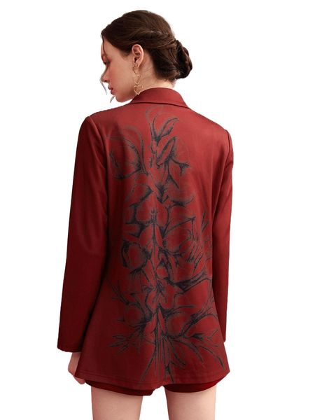 

x aetherea decimae graphic print blazer & high waist shorts g6l7#, White