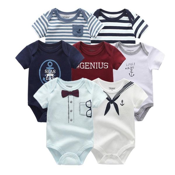 Kleidung Sets 7 Teile/los Bron Baumwolle Baby Jungen Kleidung Unisex 0-12M Kurzarm Mädchen Sommer Roupa De BebeClothingClothing