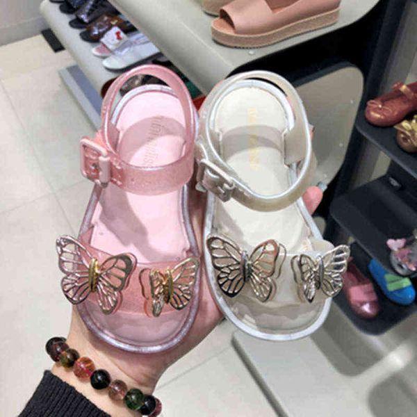 

children's mini melissa jelly shoes new summer butterfly candy sandals baby girl princess beach shoes girl sandals mn029 g220523, Black;red
