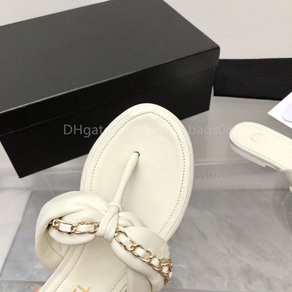 

channel wholesale 2022 womens luxury brand sandals designer slippers slides ringed sheepskin sandals genuine leather flip flops women sandal, Black