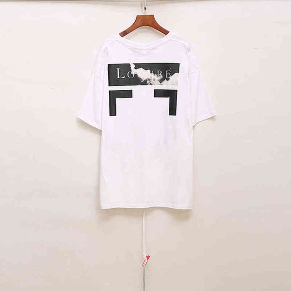 

loose mens summer t shirts fashion tees designers offs brands man women casual t-shirt luxury clothing letter arrow black white tshirts str, White;black