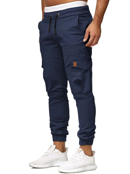 

men drawstring waist crop cargo pants b4rf#, Black