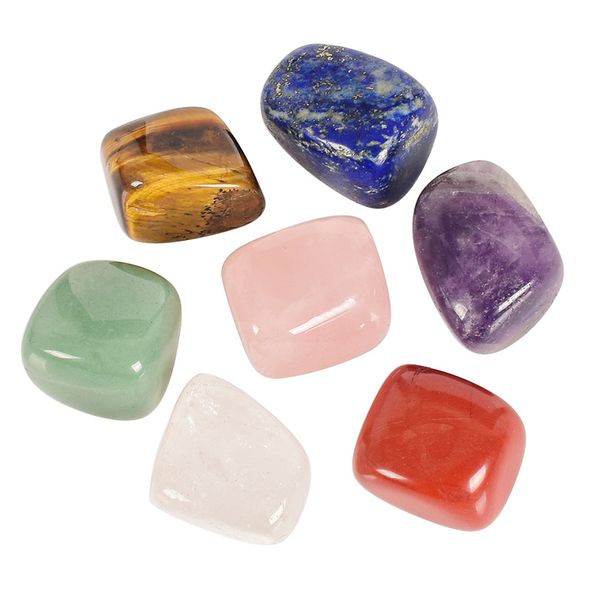 Cristal Natural Chakra Stone 7 pcs Artes e Artesanato Mineral Quartz Reiki Crystones Crystones Gemstones Yoga Energy Stones (1set = 7pcs)