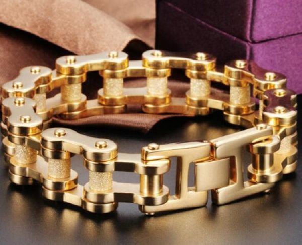 

18k plate gold chain new bicycle single button bracelet men's, Black