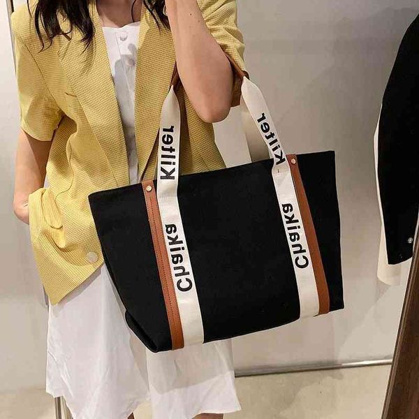 

handbag women's new simple fashion large capacity canvas bag shoulder brand popular ladies s luxury s