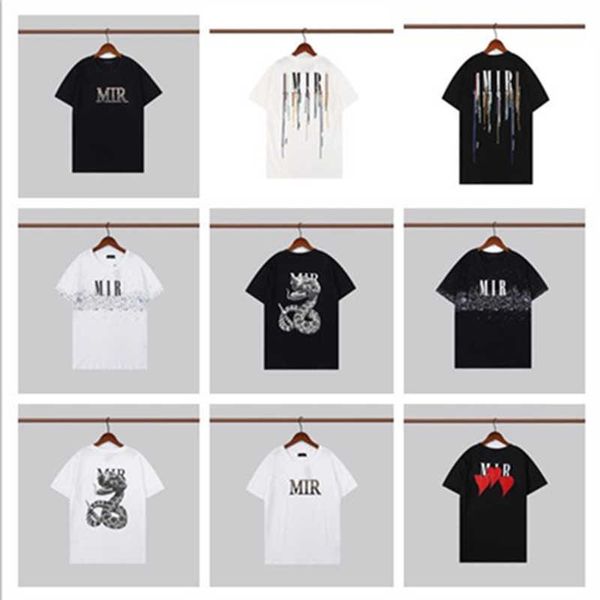 

2022 mens amirs floral t shirt women designer letters printed tshirt stylist casual summer breathable clothing men t-shirts, White;black