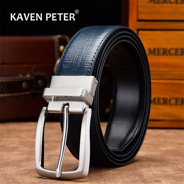 

reversible belts for men genuine leather male mal belt black brown navy blue 220402